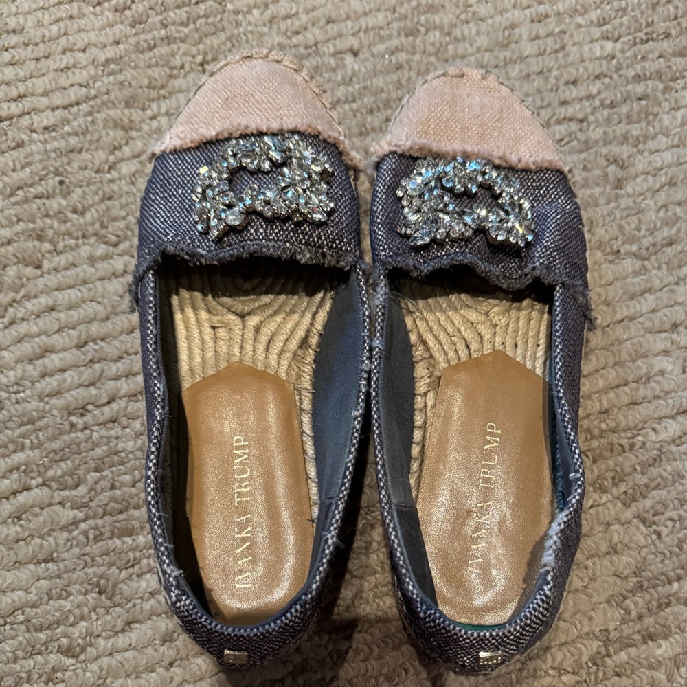 Ivanka Trump Black and Tan Espadrilles Shoes
